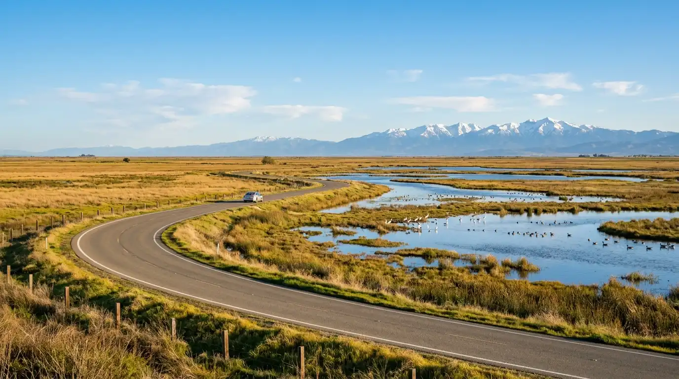 Scenic driving tour at Merced National Wildlife Refuge
